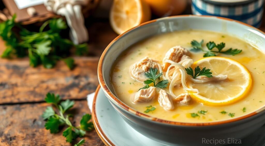 Greek lemon chicken soup